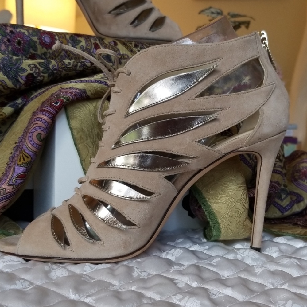 Jimmy Choo Keena Nude Mix Lace-Up Sandals NWT: FINAL SALE PRICE